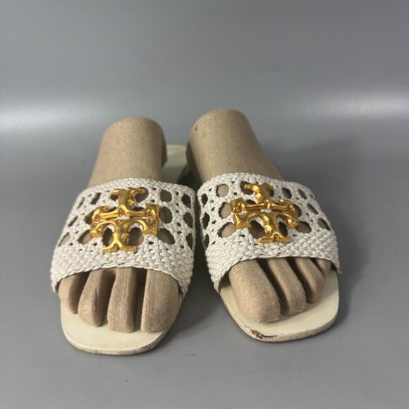 Tory Burch Eleanor Woven Leather Slides, Size 10 M - Picture 3 of 13